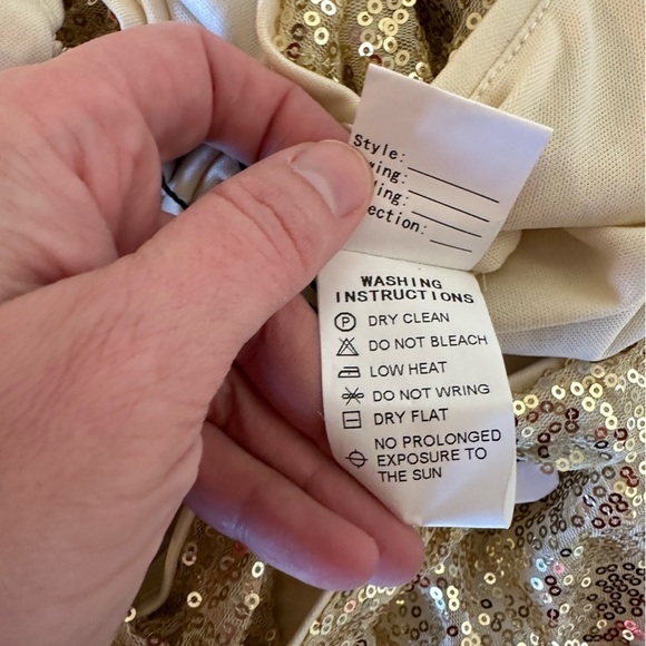 NWT Kate Kasin gold sequin evening gown, zip back, fully lined, size 8 - Picture 10 of 11